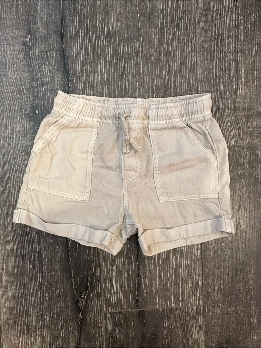 Cat & Jack Girls Light Beige Pull-On Shorts with Front Pockets